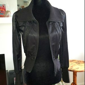 Black Satin Bomber Jacket - The Bomb!!!